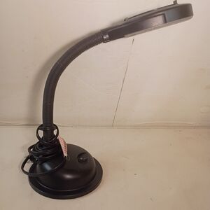 Normande Model #GP3-660B Black Goose Neck Flourescent Desk Light Magnifying Lamp